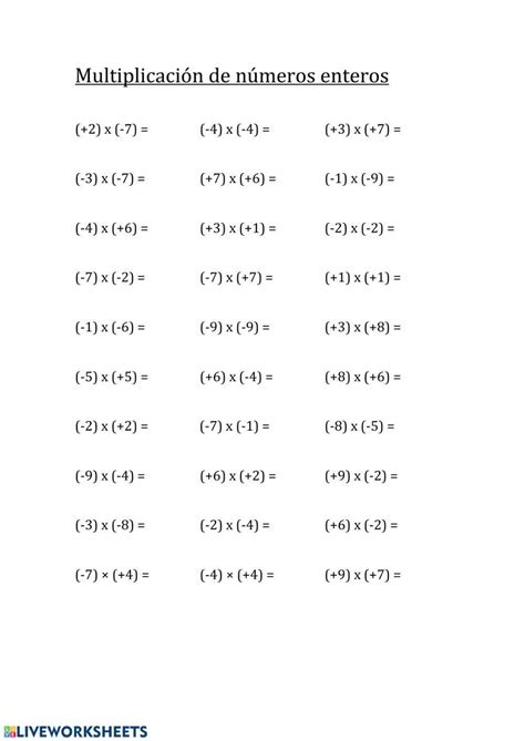 Multiplicación números enteros 130915 | Ceanabelmonica