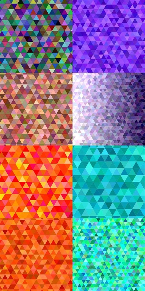40+ vector backgrounds - Coloredregular triangle mosaic background set ...
