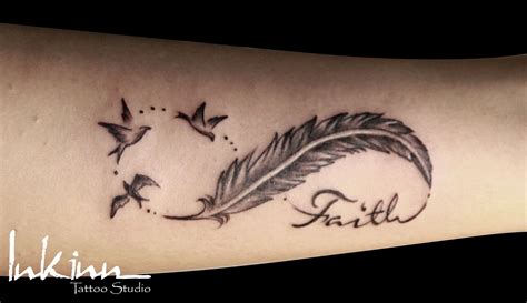 feather infinity tattoo - Google Search | Feather tattoos, Infinity tattoos, Wrist tattoos