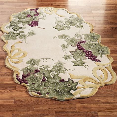 Ribbon and Grapes Oval Area Rugs