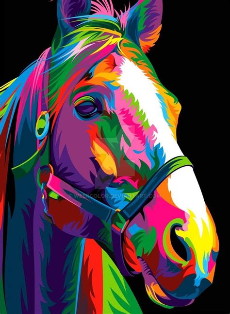 Horse by weercolor on DeviantArt | Colorful animal paintings, Pop art ...