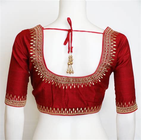 Designer saree blouse with thread embroidery and stone work | Blue blouse designs, Exclusive ...