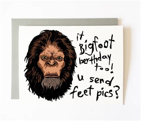 Bigfoot birthday card | Etsy