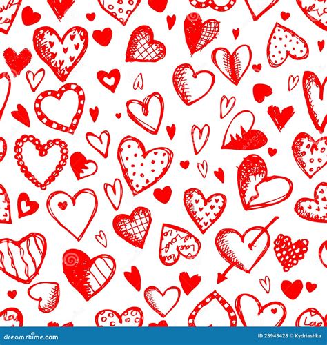 Seamless Pattern With Valentine Hearts Stock Vector - Image: 23943428