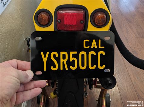 Custom Black and Yellow California Motorcycle License Plate - TFB Designs