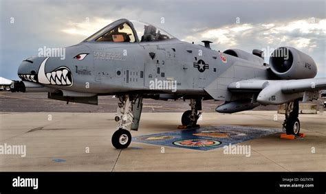 An Air Force A-10 Warthog/Thunderbolt II fighter jet parked on a runway Stock Photo - Alamy