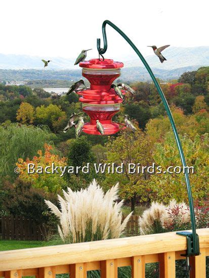 Deck Pole With Hummingbird Feeder | Humming bird feeders, Bird feeders, Bird feeder poles