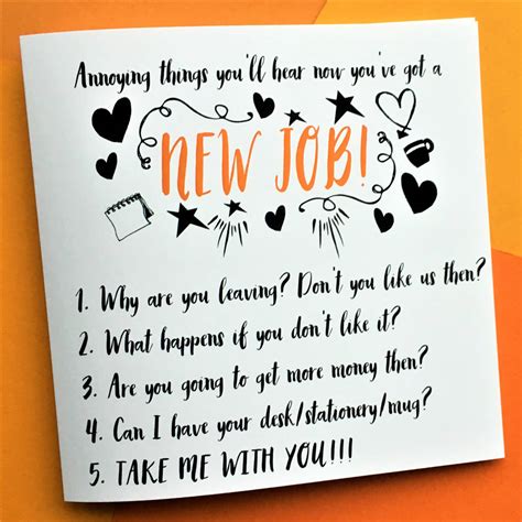 Funny 'now You've Got A New Job' Card By The New Witty ...