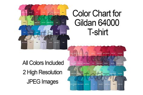 Every Color Gildan 500B Digital File Shirt Color Chart // Gildan Youth Jersey Color Chart ...