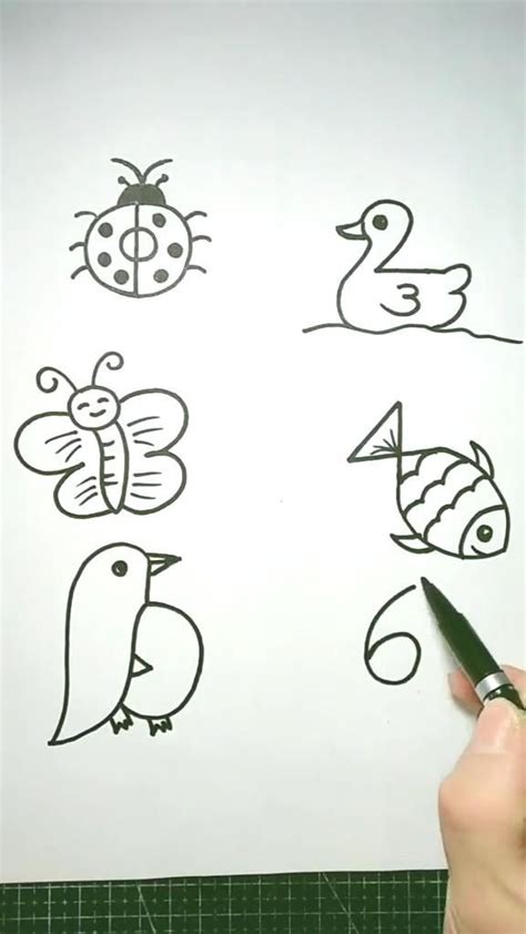 How to draw pictures using numbers 1 to 10 - | Easy drawings for kids ...