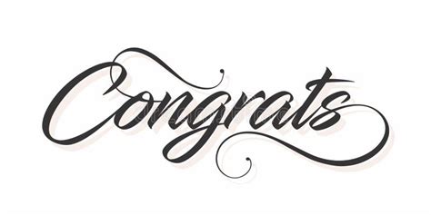 Creative Typography of Congrats. Congratulations Card in Cursive Calligraphy. Illustration ...