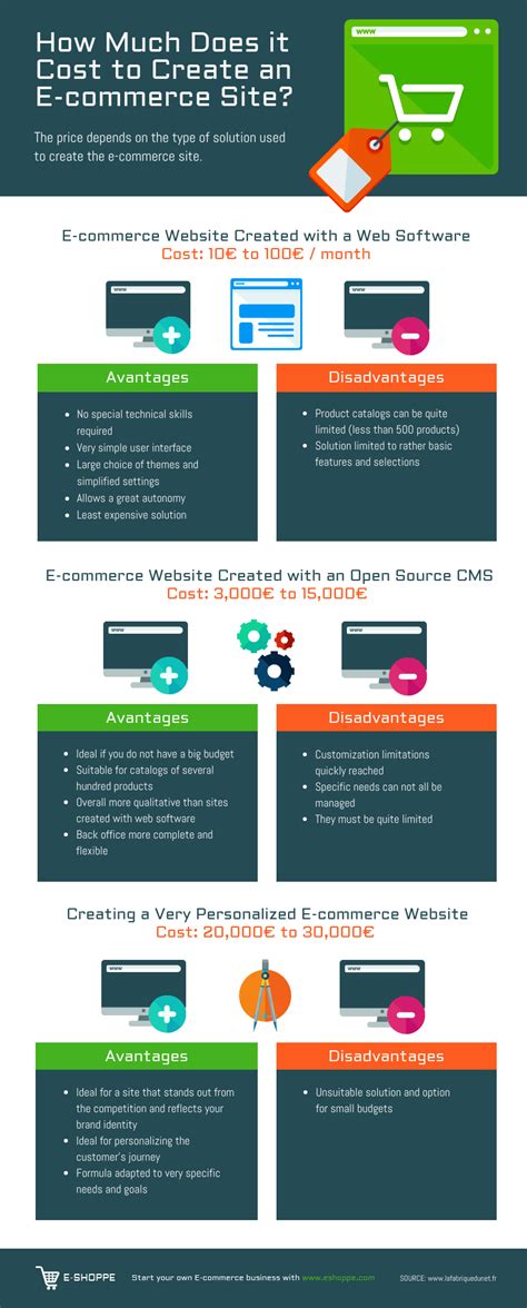 Creating E-commerce Website Costs Infographic Template - Venngage