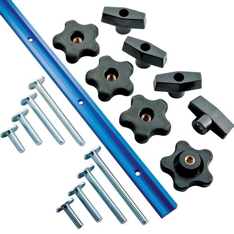 Kit rail universel T-Track et accessoires de serrage Rockler 24063 ...