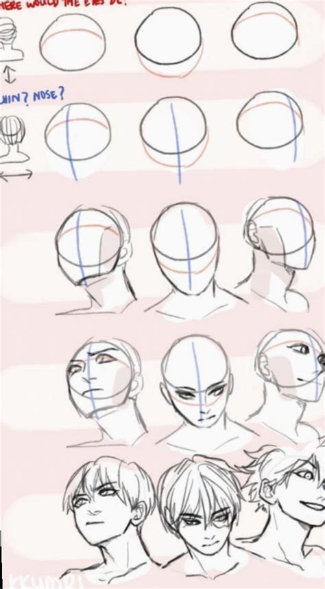 How To Sketch A Anime Face at Drawing Tutorials