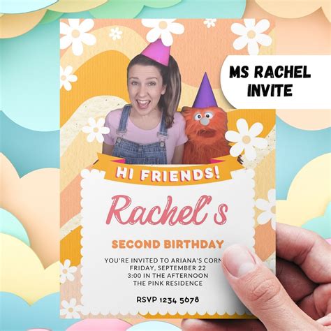 Ms Rachel Theme Birthday Decorations Invitation Design - Etsy