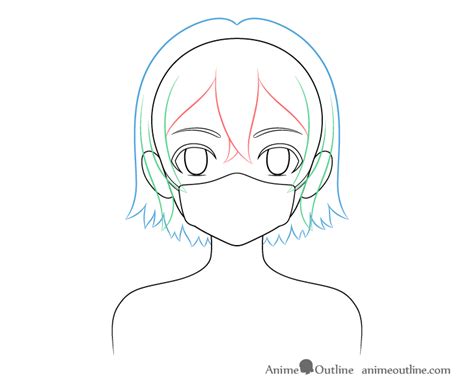 How to Draw an Anime Girl in a Mask Step by Step - AnimeOutline