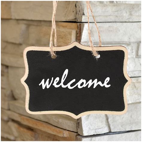 14x Mini Chalkboards Signs Hanging BlackBoard Rectangle Message Board ...