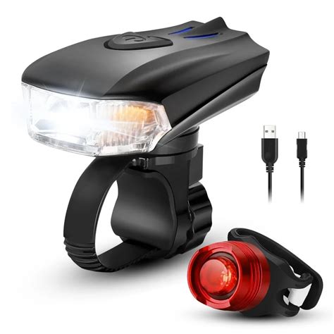 Waterproof LED USB Rechargeable Smart Bike Light Set Super Bright 400 ...