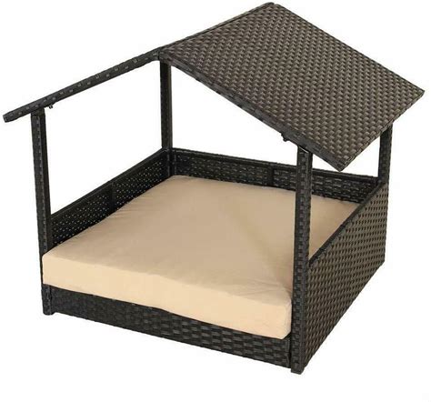 Outdoor Wicker Dog House Bed With Cushion Ro