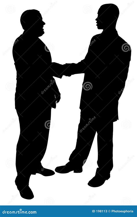 Silhouette With Clipping Path Of Two Businessmen Shaking Hands Stock Photos - Image: 198113