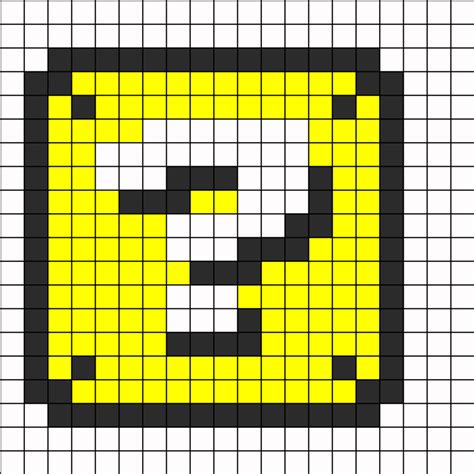 Mario Question Box Perler Perler Bead Pattern | Bead Sprites | Misc Fuse Bead Patterns