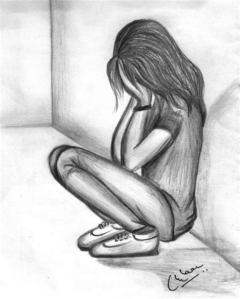 Pencil Sketch Of A Sad Girl | DesiPainters.com