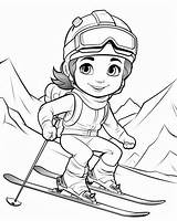 Skiing Coloring Pages sketch template