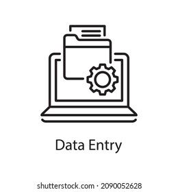 Data Entry Vector Outline Icon Design Stock Vector (Royalty Free ...