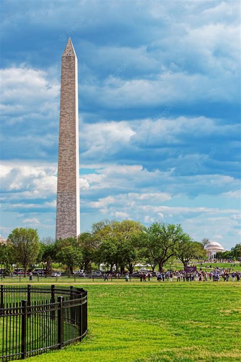 Premium Photo | View from the park at the monument of the first ...