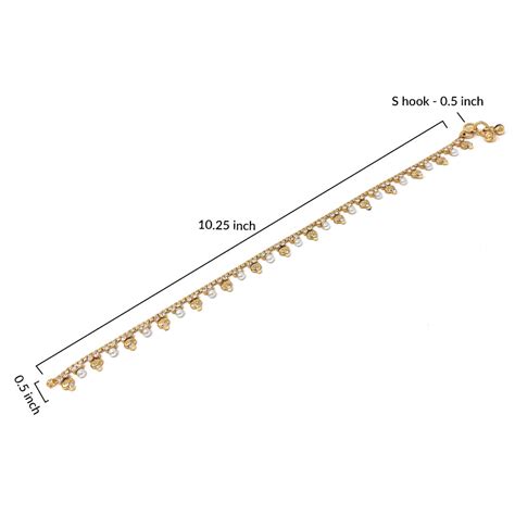 Duel On Jewel Indian Ethnic Gold Plated Payal Anklet Pair For Women in