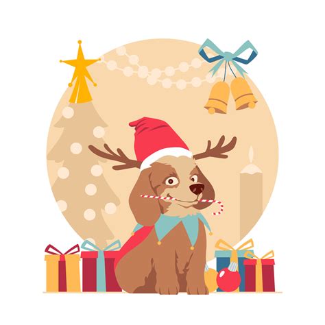 Santa Paws Concept 13800295 Vector Art at Vecteezy