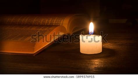 Open Bible Candle Light Bible Candle Stock Photo 1899376915 | Shutterstock