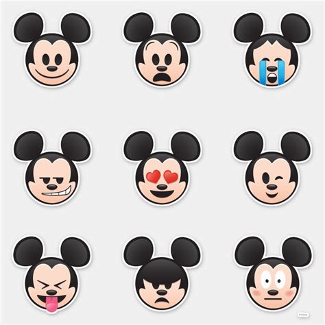 Mickey Mouse Emojis Sticker | Zazzle | Mickey mouse stickers, Mickey mouse, Mickey