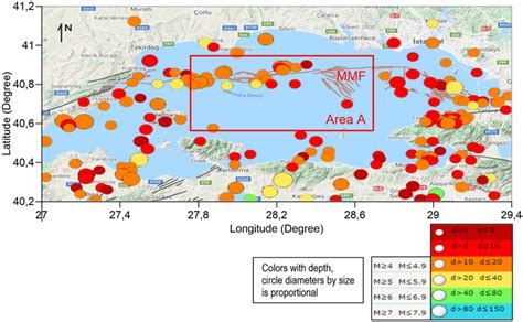 The epicenter and hypocenter distributions of the earthquakes map with ...