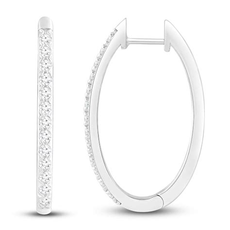 Diamond Hoop Earrings 1/2 ct tw 10K White Gold | Jared