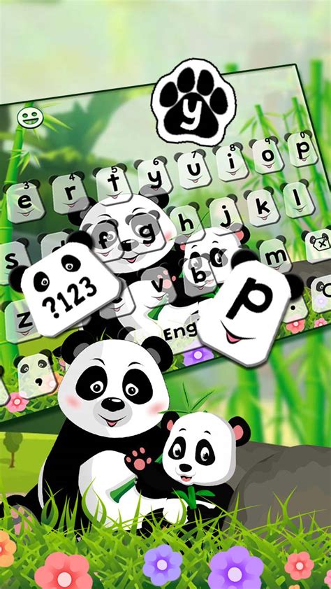 Lovely Cute Panda Keyboard Theme