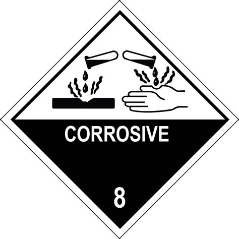 CORROSIVE 8 100mm x 100mm - 500 per roll - Online Labels