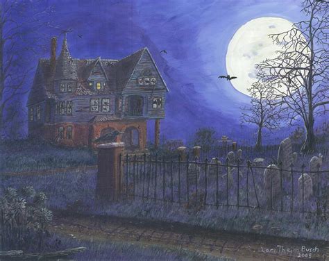 Haunted House Painting by Lori Theim-Busch | Pixels