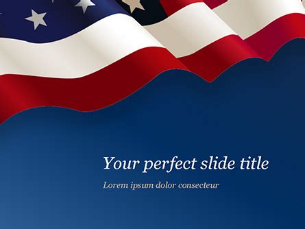 USA Flag on Blue Background Presentation Template for PowerPoint and ...