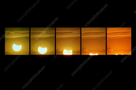 Partial solar eclipse - Stock Image - R506/0366 - Science Photo Library