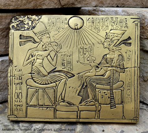 History Egyptian Akhenaten Nefertiti & Daughters Plaque | Etsy