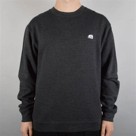 Enjoi Skateboards Panda Patch Crewneck Sweater - Charcoal Heather ...