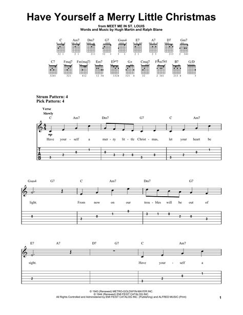 Have Yourself A Merry Little Christmas by Hugh Martin - Easy Guitar Tab - Guitar Instructor