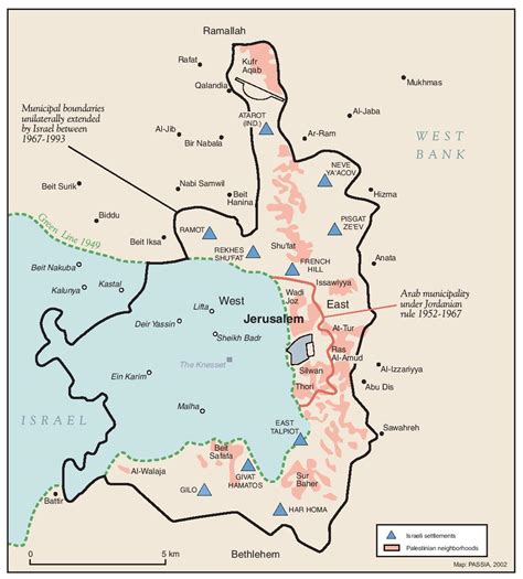 PASSIA - MAPS - Jerusalem - ISRAELI SETTLEMENTS AND PALESTINIAN ...