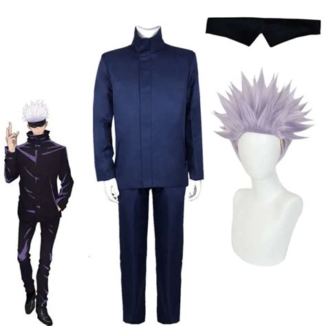 Jujutsu Kaisen Gojo Satoru Cosplay Costume Set High School Uniform For Halloween Party From ...