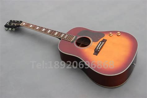 John Lennon signature 70th J 160E Acoustic Dreadnought Guitar Cherry Burst Acoustic Electric ...