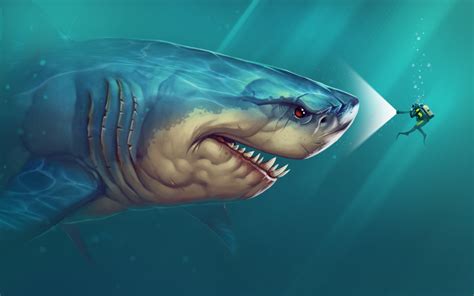 Megalodon says hi! | Shark pictures, Shark art, Sharks scary