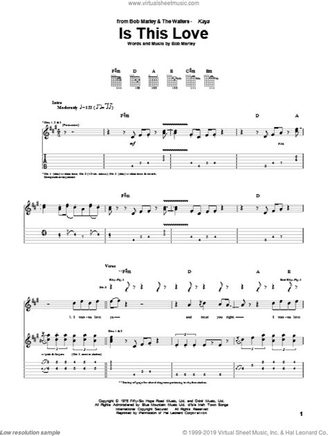 Is This Love sheet music for guitar (tablature) (PDF) v3