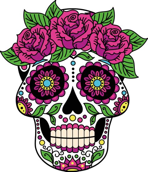 camiseta calavera con flores mexicanas - TenVinilo