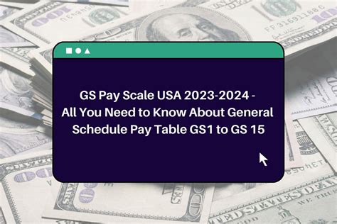 GS Pay Scale USA 2023-2024 - All You Need to Know About General Schedule Pay Table GS1 to GS 15